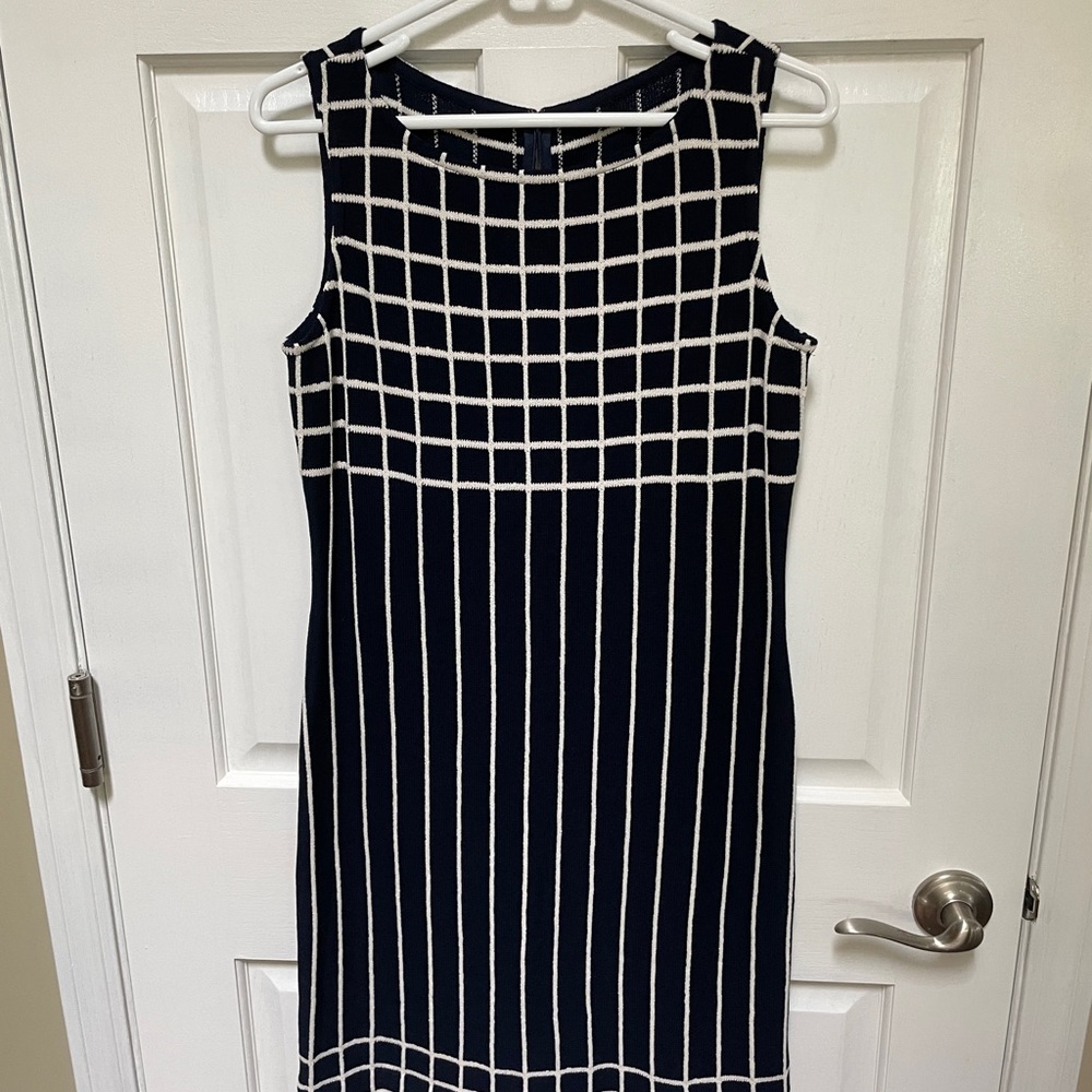 Vintage St John Sport Navy and White Sheath size 6
